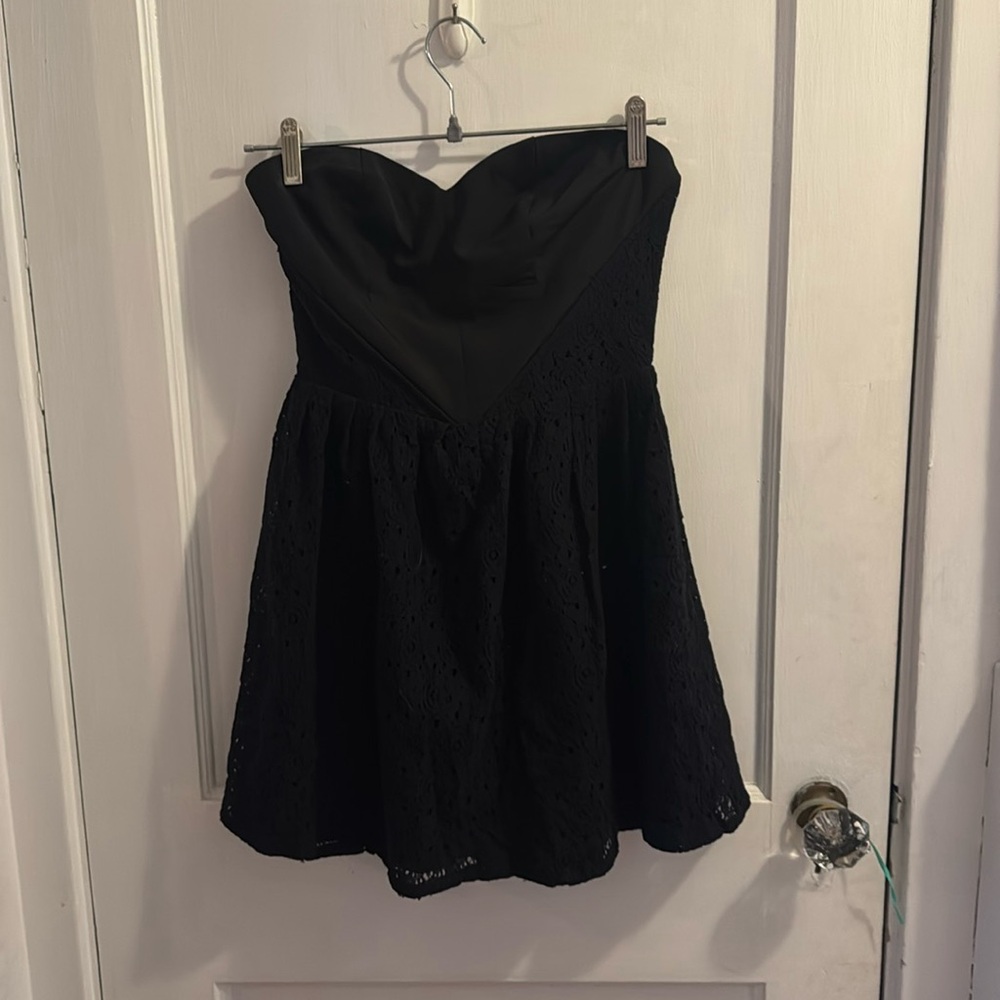 Black strapless dress